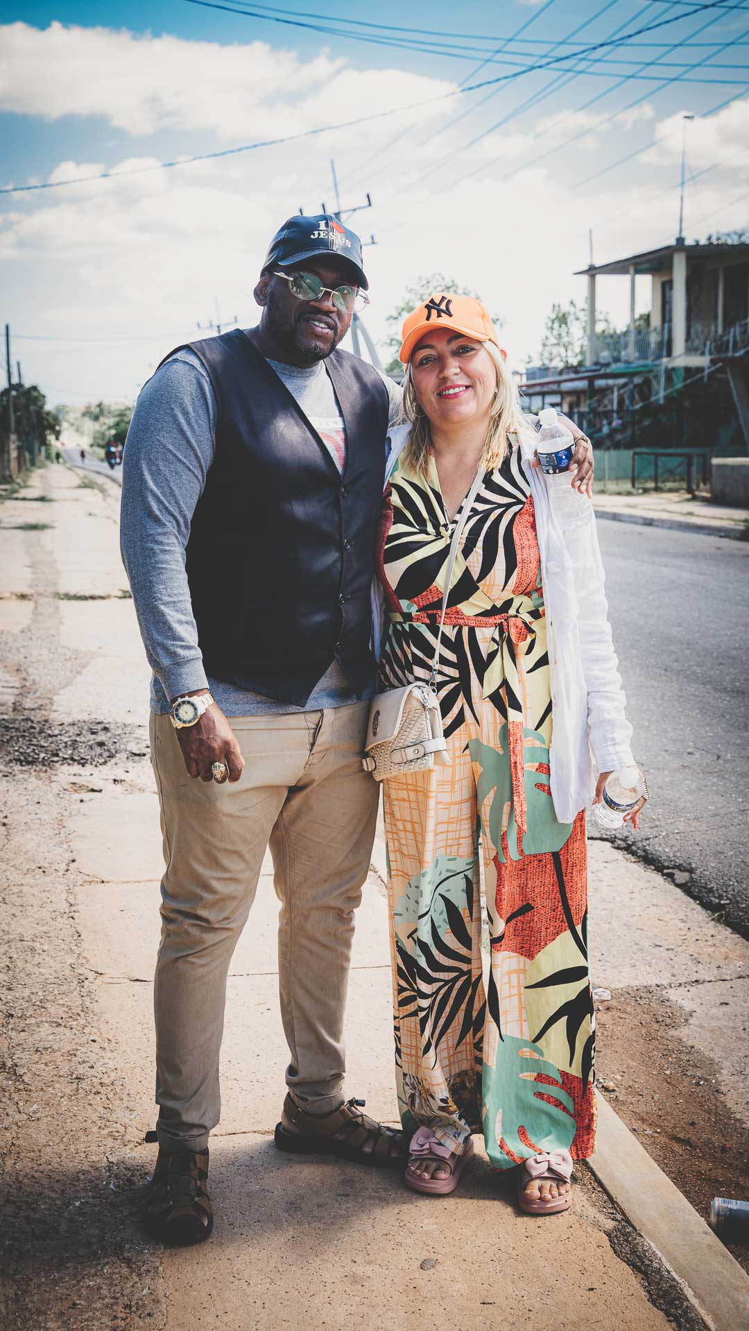 Two local church pastors standing together in their community in Cuba.