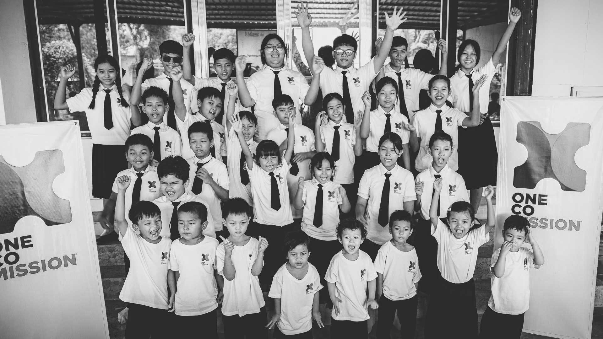 Students from Empower International School gathered together in Myanmar.