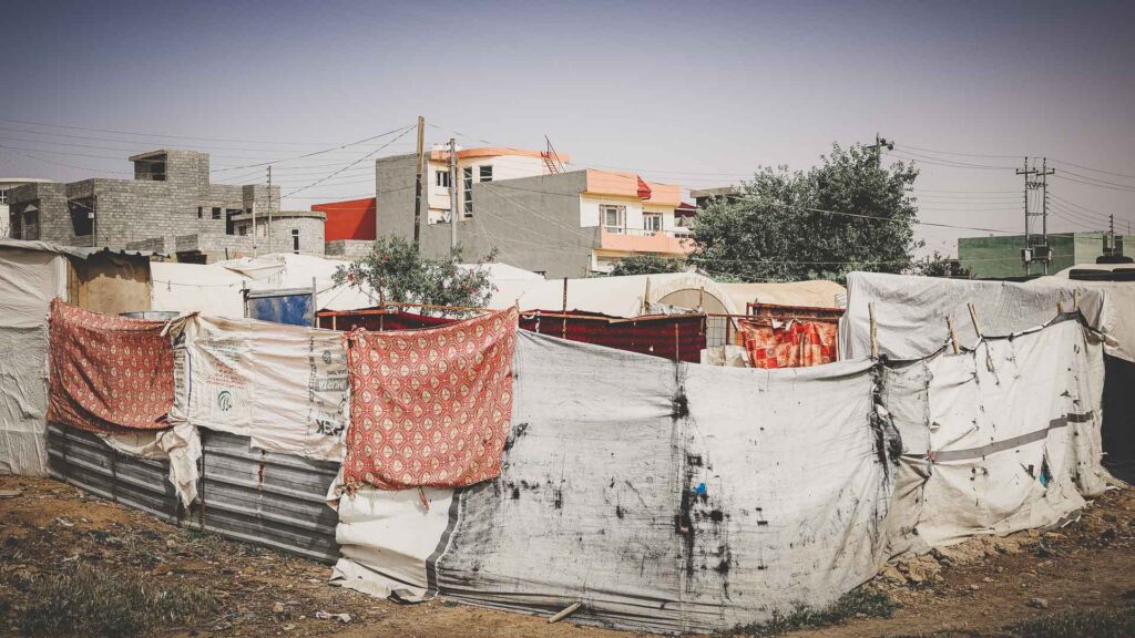 Temporary shelters at a refugee settlement supported through Help Restore Hope in Iraq.