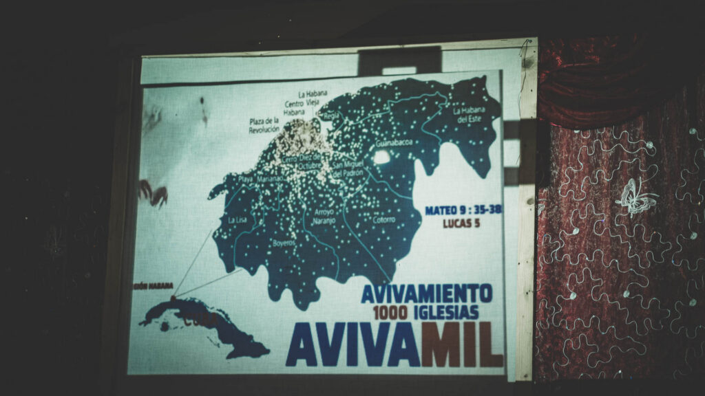 Map of Havana showing the vision for 1,000 local churches across Cuba.