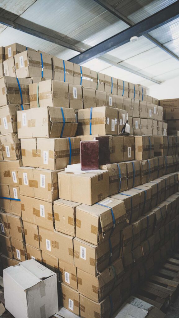 Large shipment of Farsi-language Bibles stored for distribution through Bibles Across Borders.